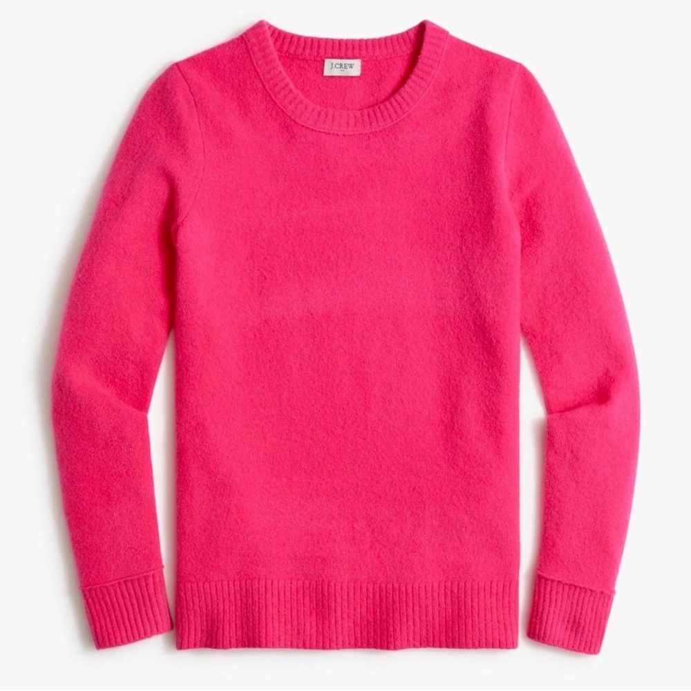 J. Crew Factory Bright Pink Crewneck Sweater- NEW